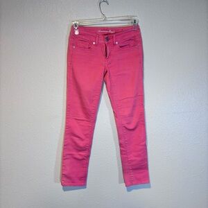 American Eagle Womens Pants Pink Size 2 Skinny Stretch Cotton Blend